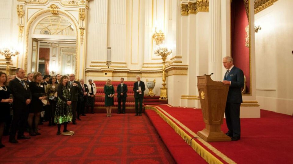 Former Prince of Wales addressing public