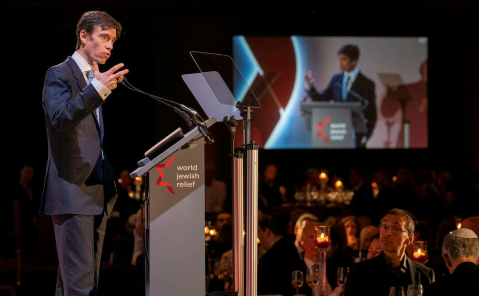 Rory Stewart on stage at annual dinner