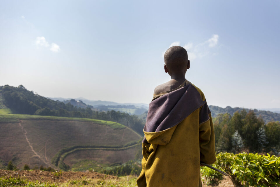 Rwandan child looking into the distance